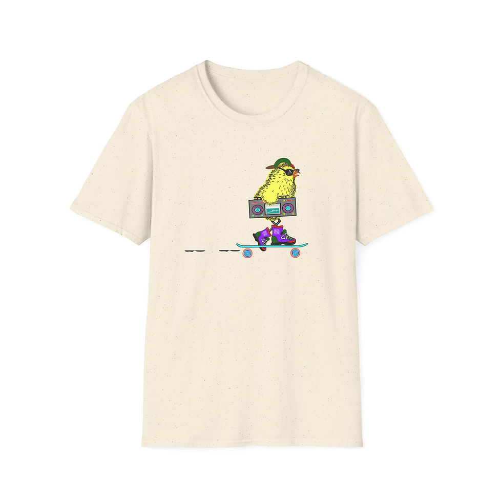 Thumbnail: Sneaky Chicken Boombox Unisex Softstyle T-Shirt