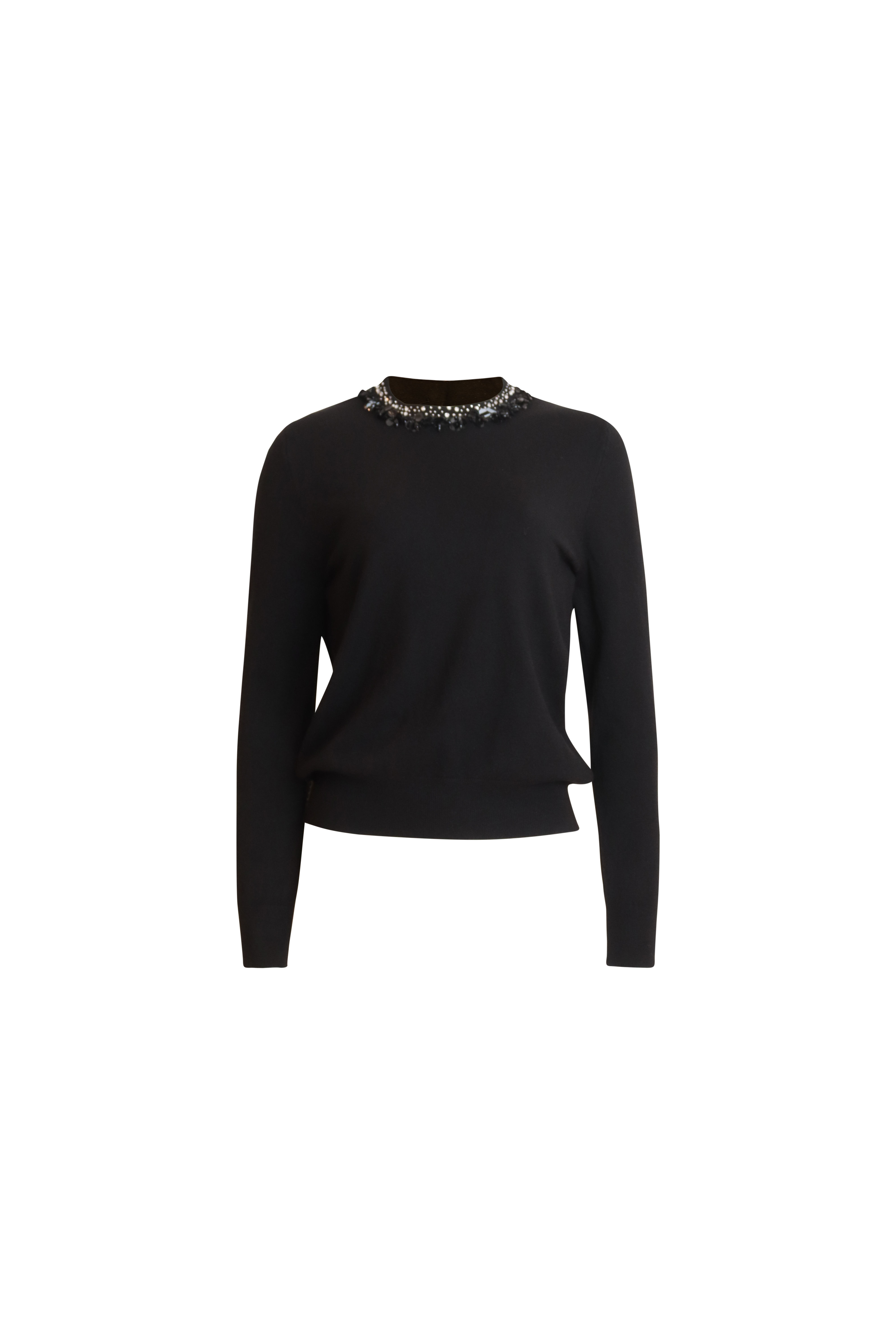 JF Black Beaded Cashmere Knit Sweater
