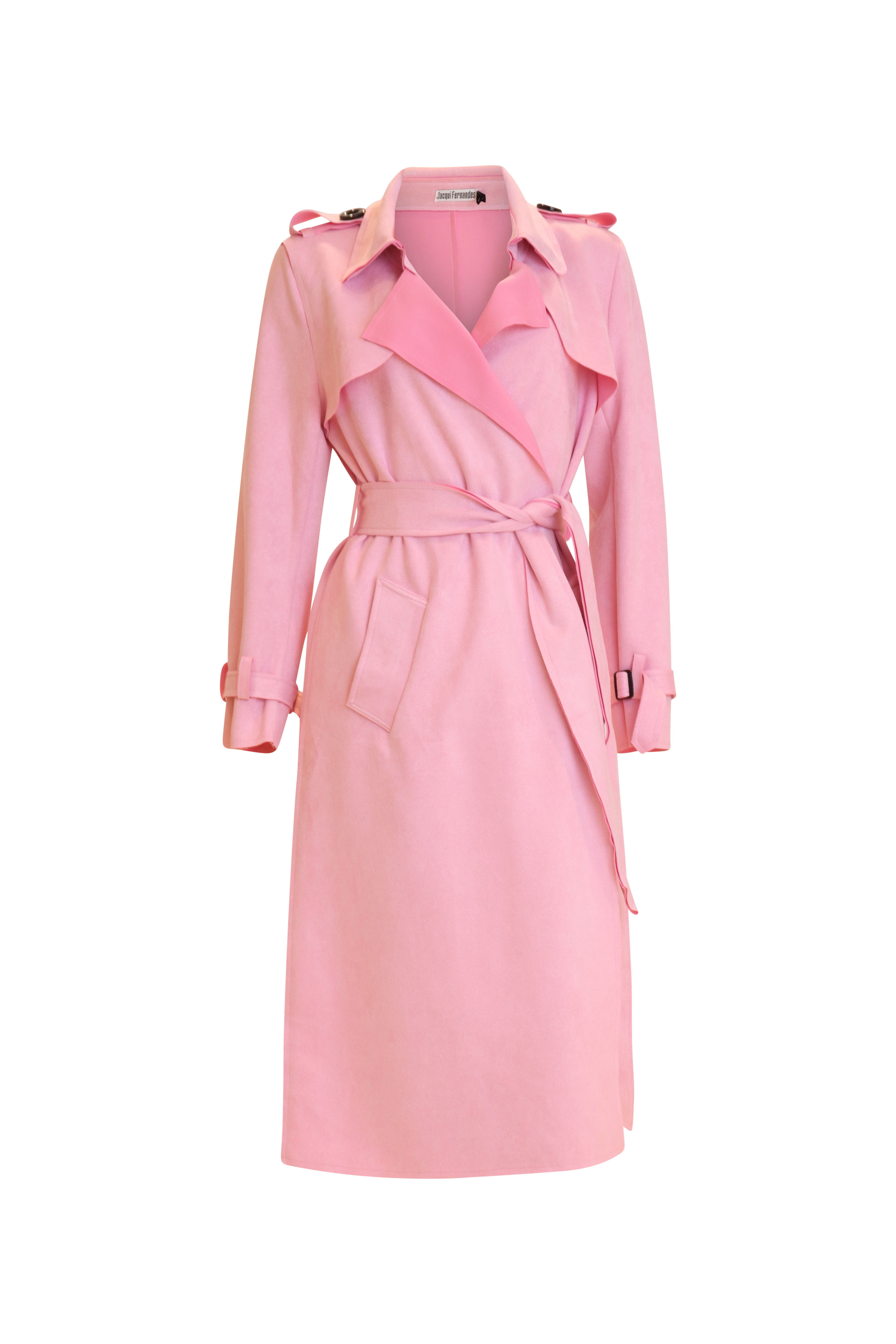 JF Faux Suede Trench Baby Pink