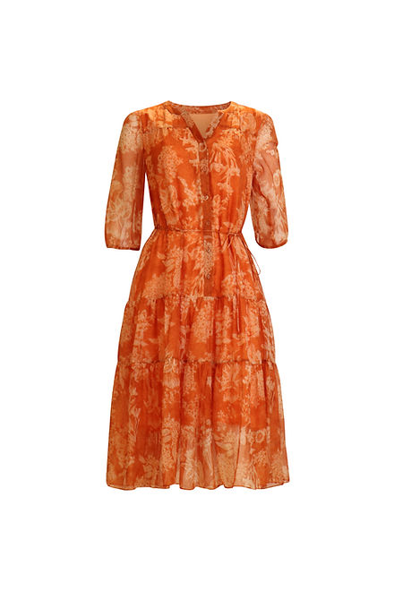 JF Silk Double Layered Dress Orange