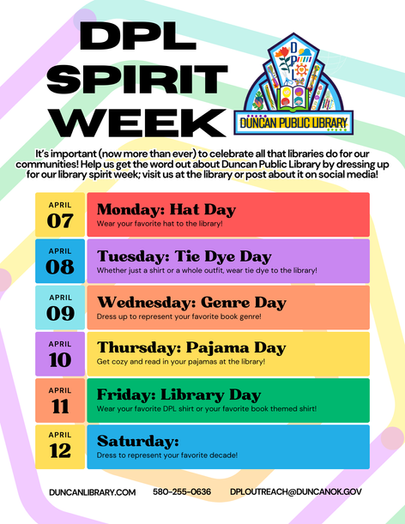Library Spirit Week graphic