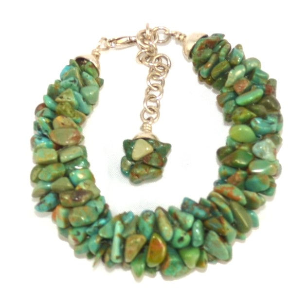 Thumbnail: Bracelet Kumihimo Turquoises Vertes