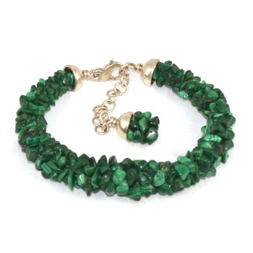 Thumbnail: Bracelet Kumihimo Malachites