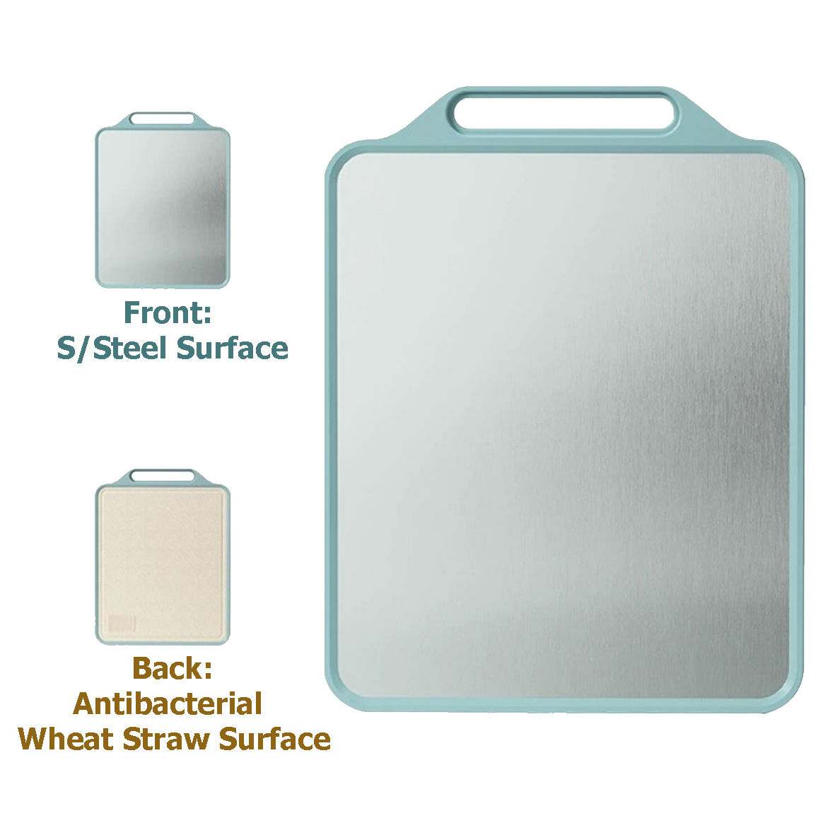 Wheat Straw and S/S Double-Sided Cutting Board