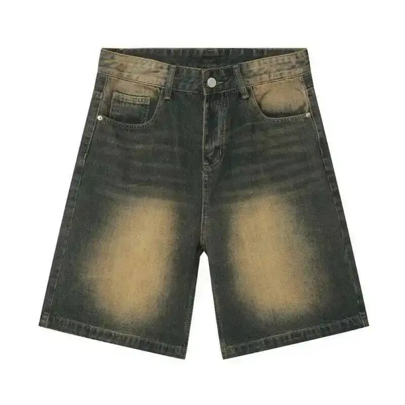 Thumbnail: IEFB Summer Men's Casual Jeans Shorts Loose Mid High Waist Fashion Knee Lenght