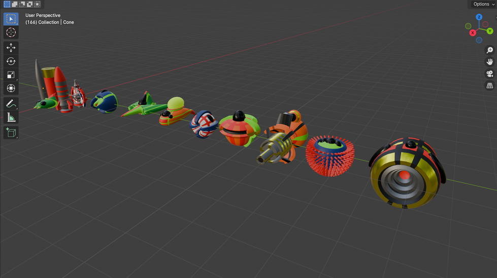 All of the models I made for the game