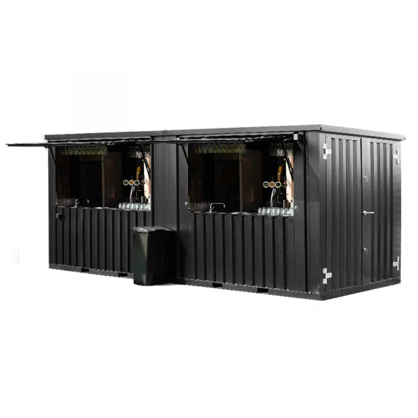 Conteneur Bar Démontable 6×2 mètres XL Noir RAL 9005