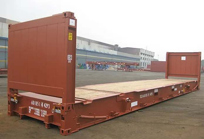Conteneur maritime de 40 pieds Flat Rack "Cargo Worthy" (CW) d'occasion
