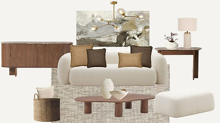 Living room decor moodboard