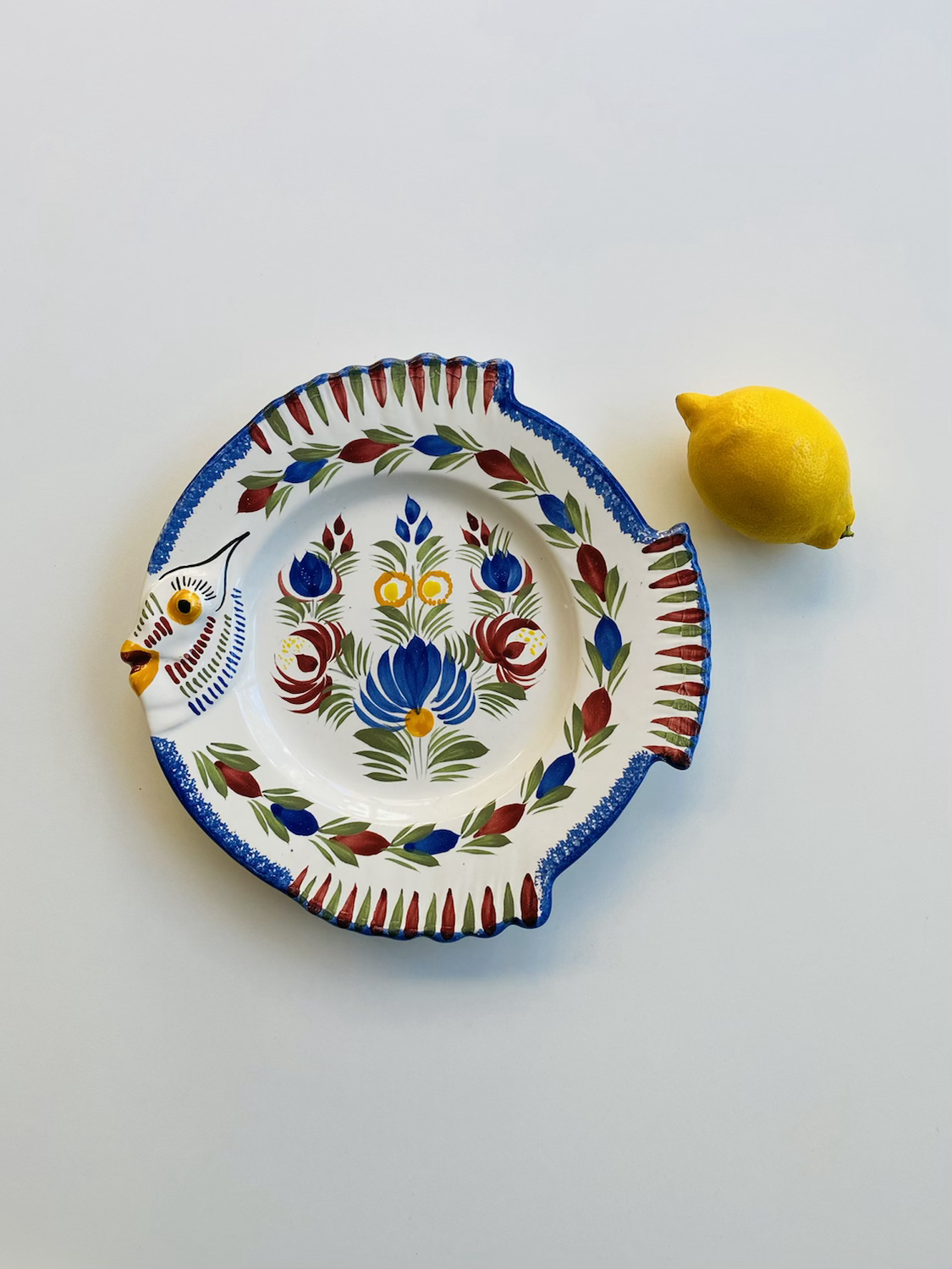 French vintage fish plate from Henriot Quimper
