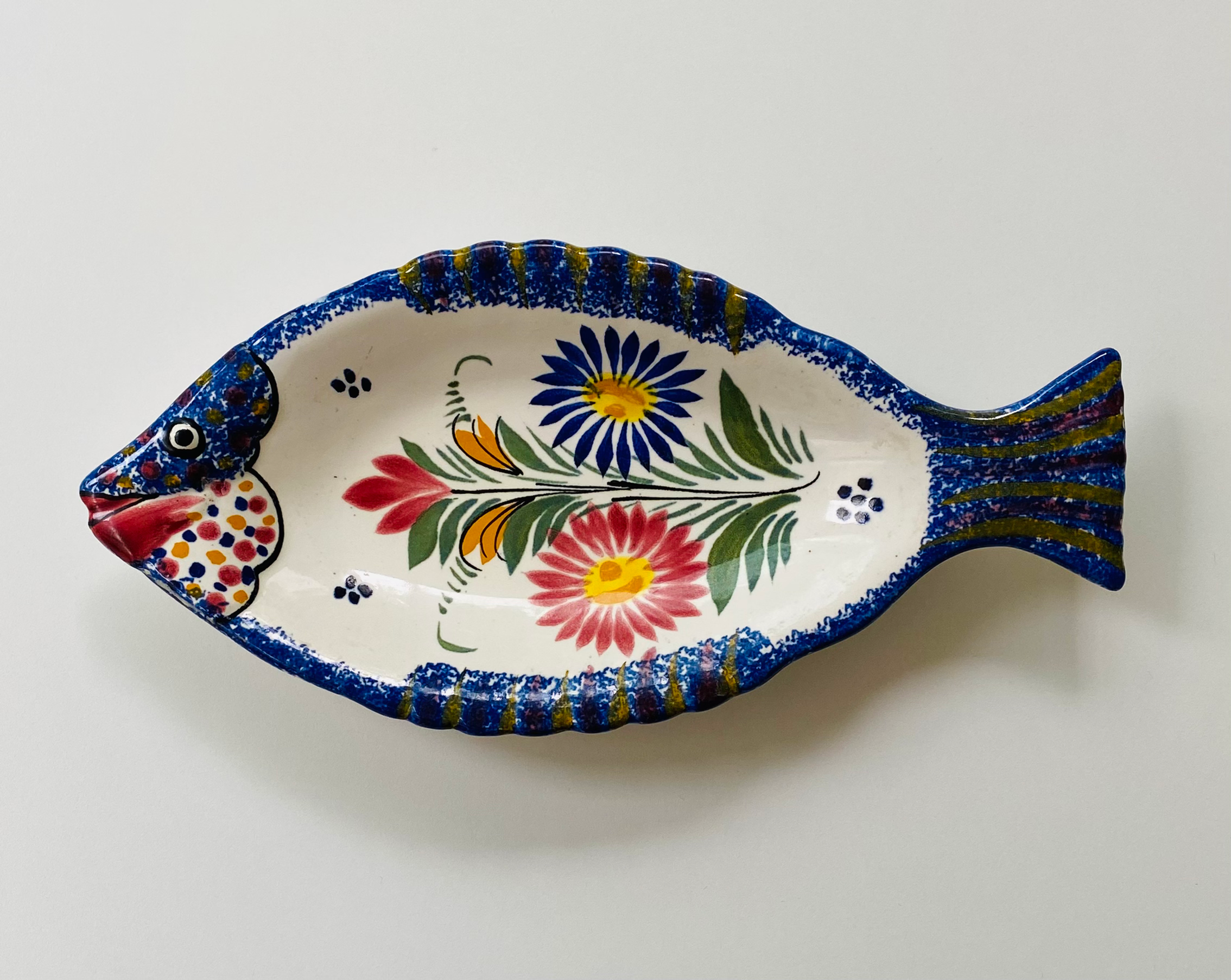 Quimper Floral Fish Plate