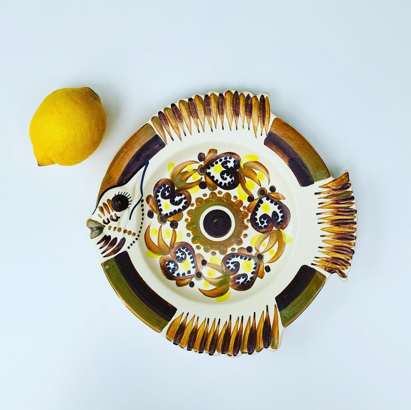 Vintage French Quimper Fish Plate