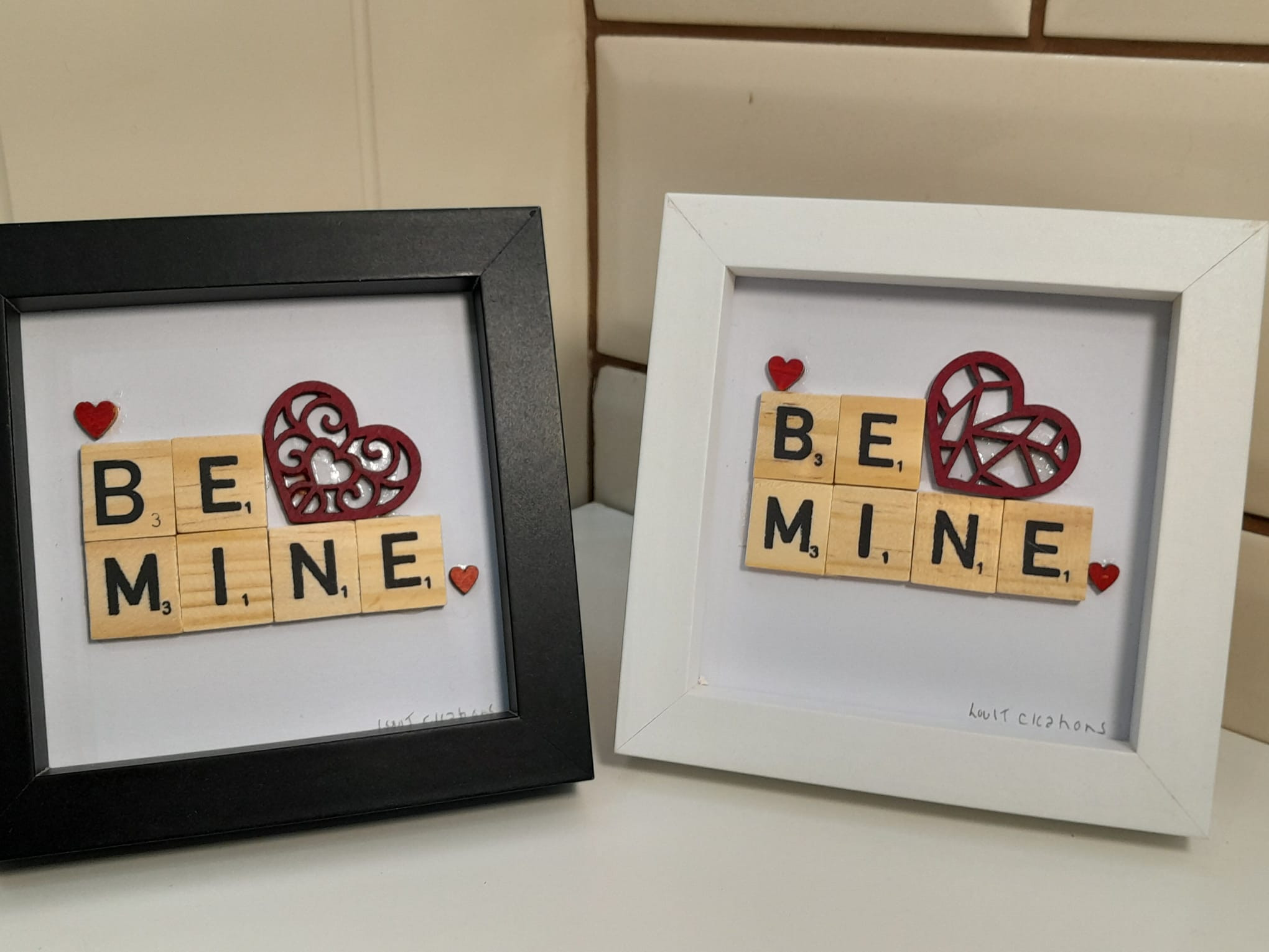 "Be Mine" Framed Scabble Art