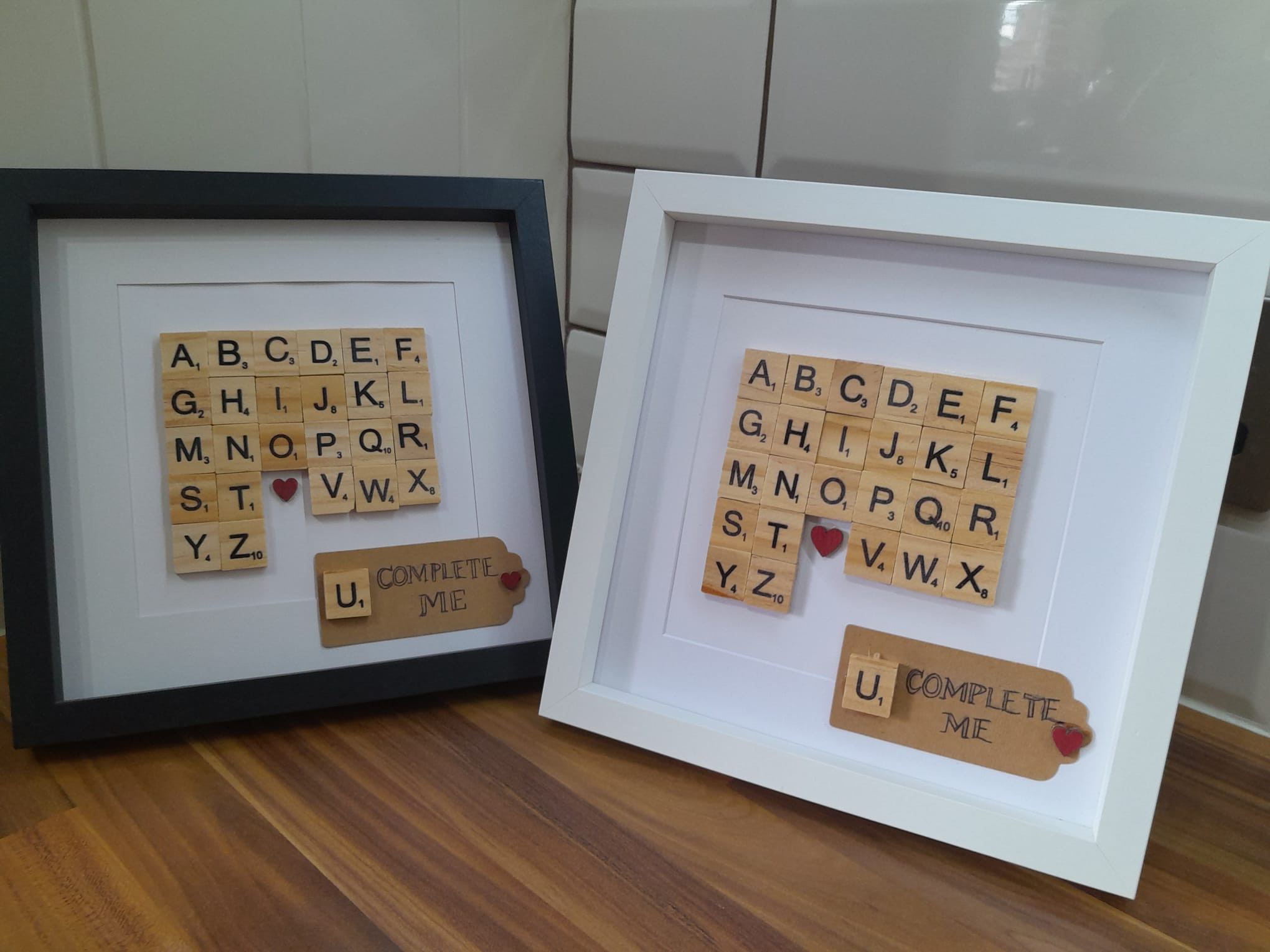 "U Complete Me" Scrabble Framed Art