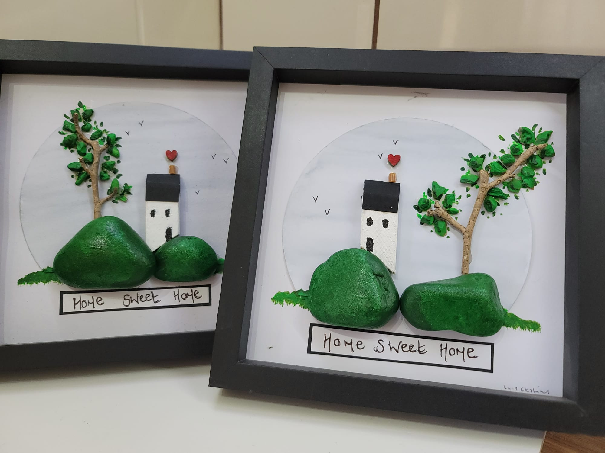 Home Sweet Home Pebble Frame Art