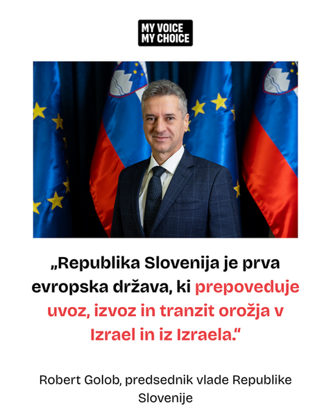 Slovenija prepovedala uvoz, izvoz in tranzit orožja v Izrael in iz njega