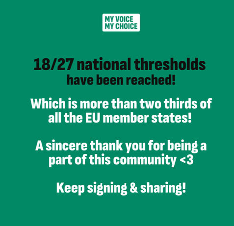 Two Thirds of EU Countries Now Above the Signature Threshold!