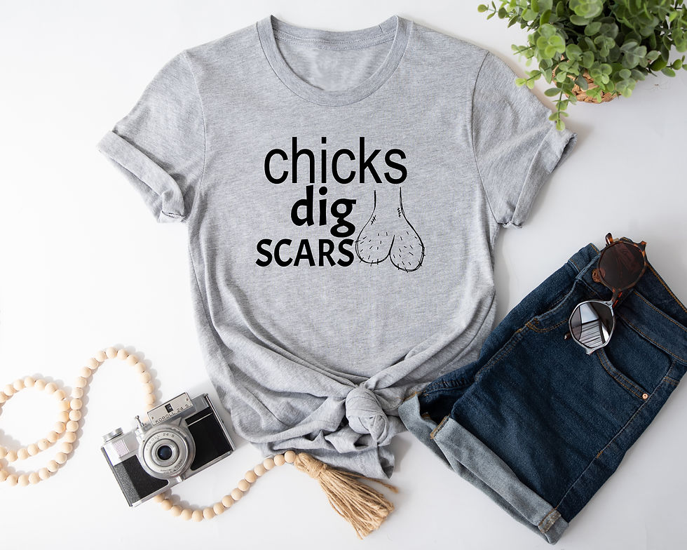 Thumbnail: Chicks Dig Scars (Tee, Tank or Tote Bag)