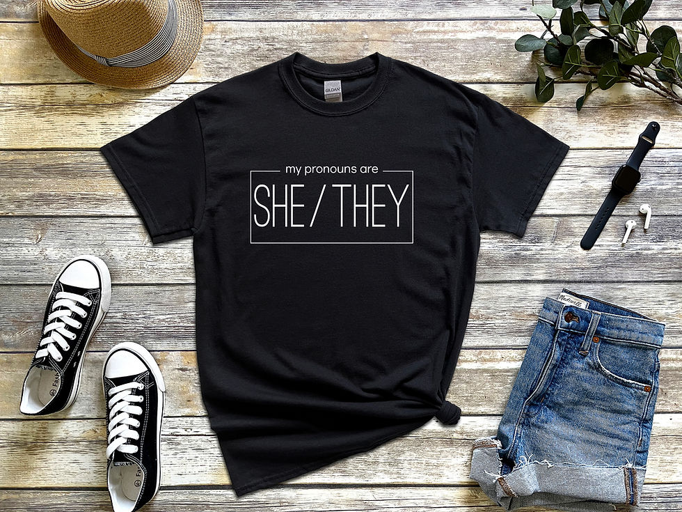 Thumbnail: My Pronouns are She They (Tee, Tank or Tote Bag)