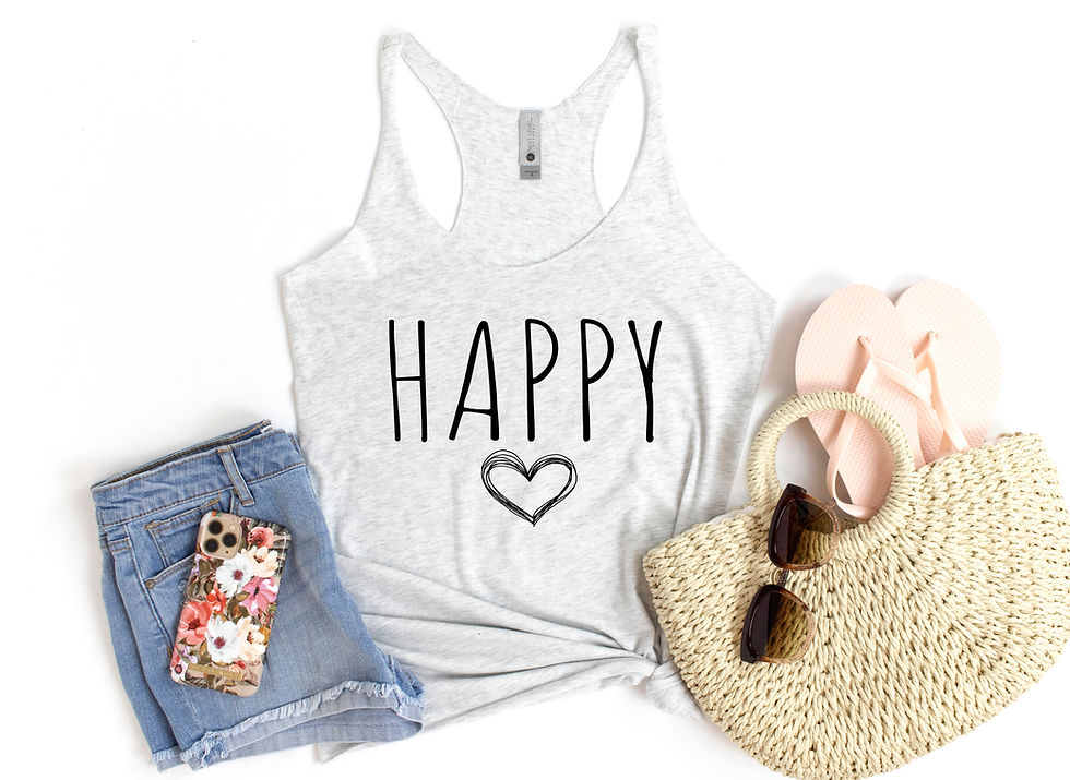 Thumbnail: Happy (Tee, Tank or Tote Bag)