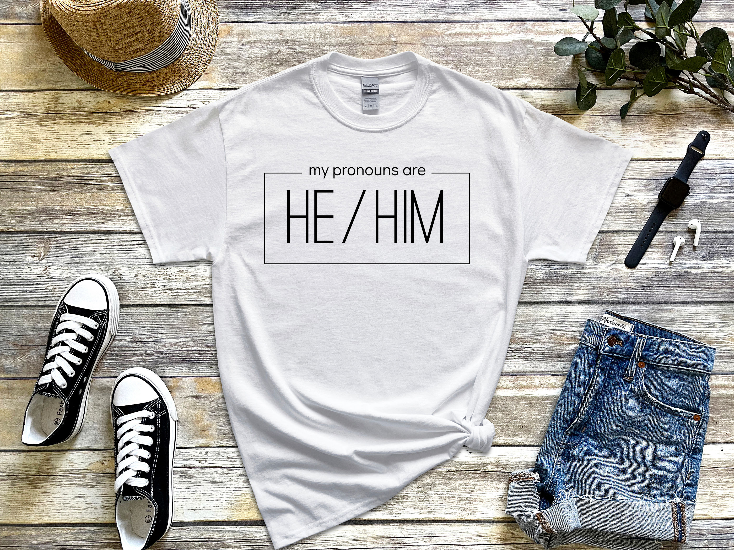 My Pronouns are He Him (Tee, Tank or Tote Bag)