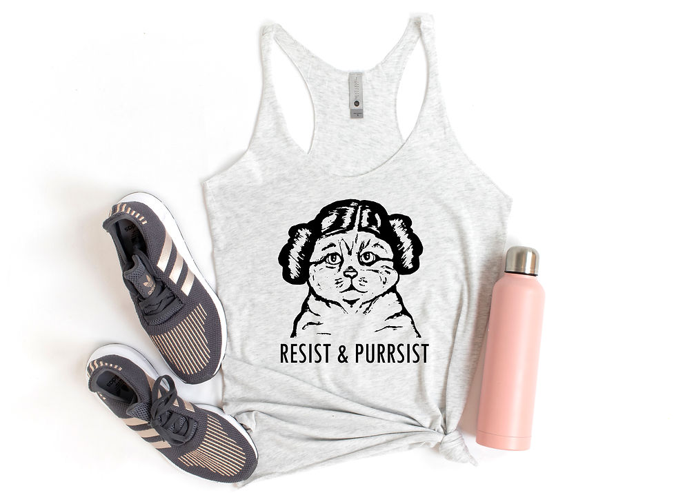 Thumbnail: Resist and Purrsist, Purrincess Leia (Tee, Tank or Tote)
