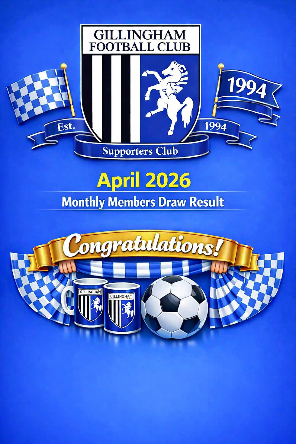Monthly Members Draw Congratulations Poster