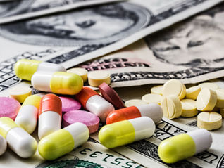 medicines on money