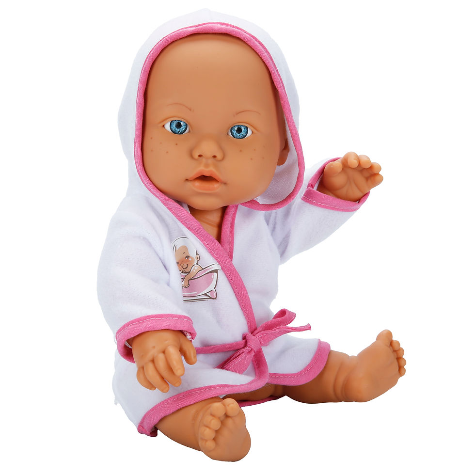 Thumbnail: BEBELOU DOLL SET BATH TIME SET 32CM.2CLR.