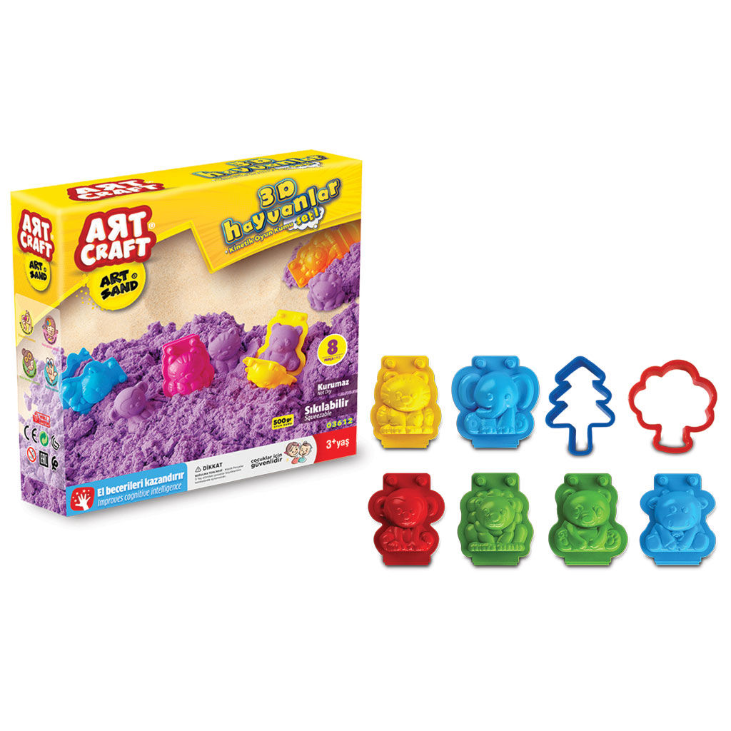 Art Craft 500 Gr 3d Animals Modelling Play Sand