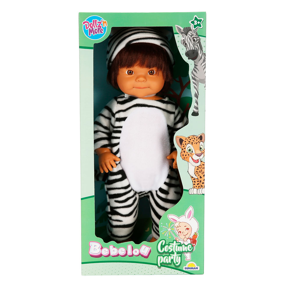 Thumbnail: BEBELOU DOLL SET COSTUME PARTY 40CM.2A.