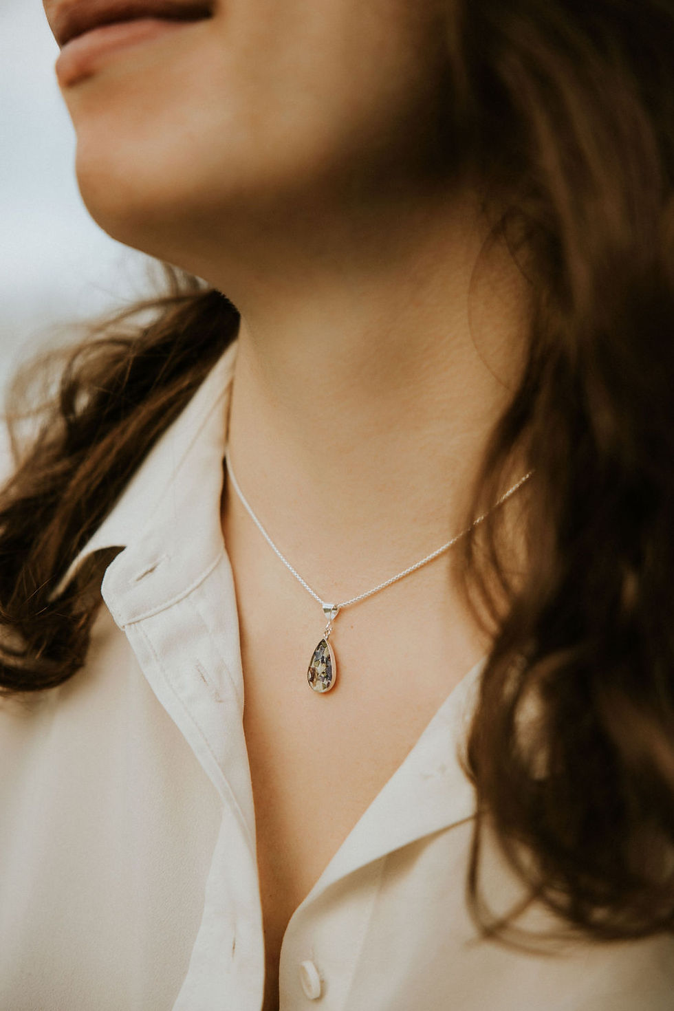 Thumbnail: Dainty Teardrop Memorial Pendant