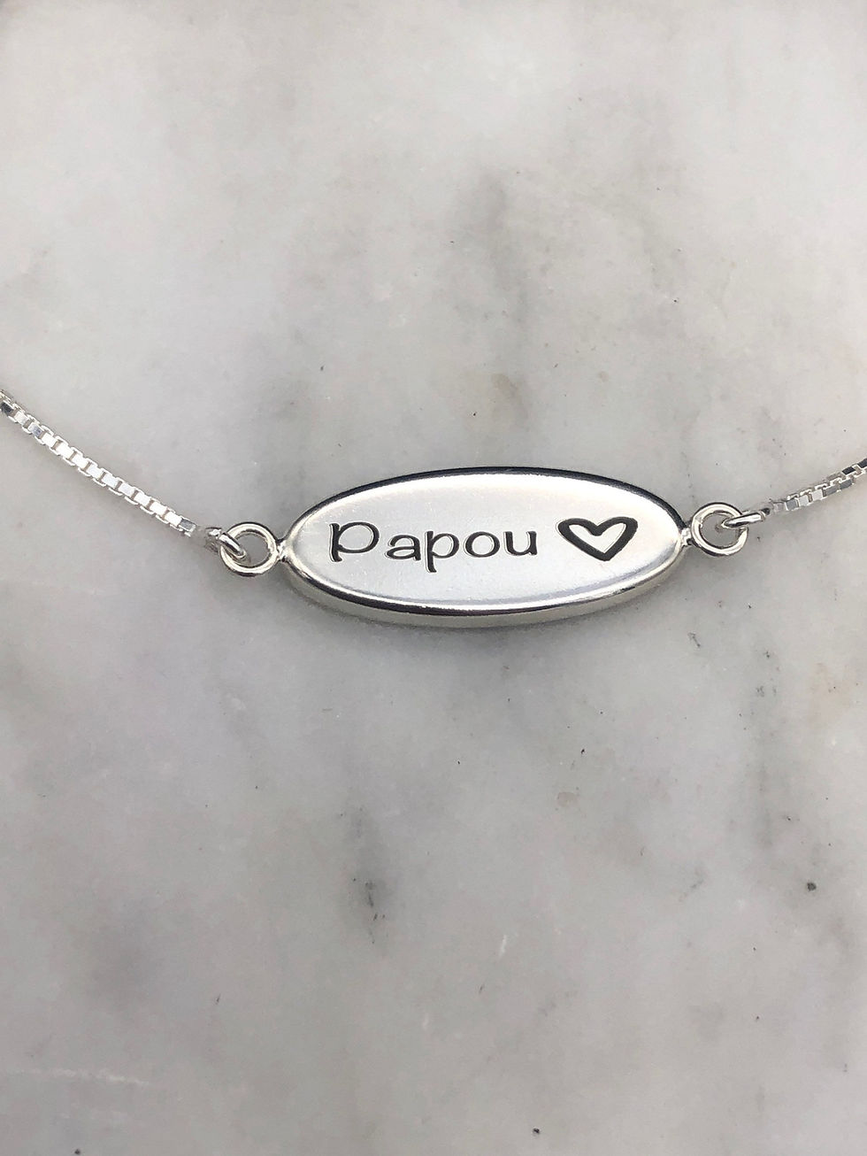 Thumbnail: Flower Memorial Oval Link Bracelet