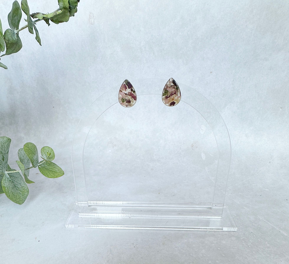 Thumbnail: Flower Memorial Teardrop Post Earrings