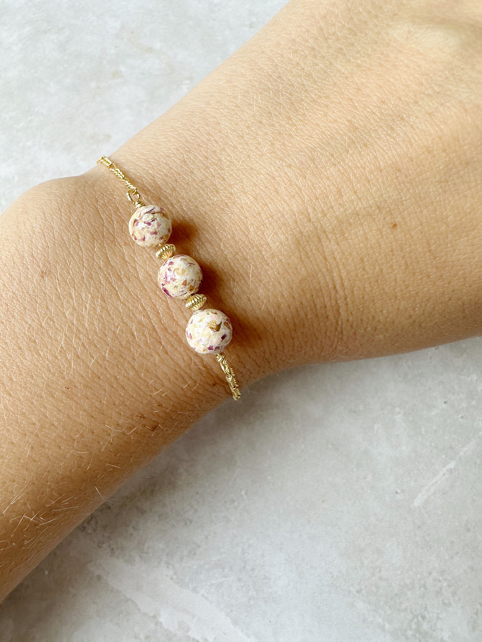 Thumbnail: Gold Triple Bead Bracelet