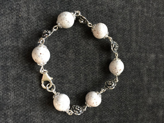 Thumbnail: Flower Memorial Rose Bead Bracelet
