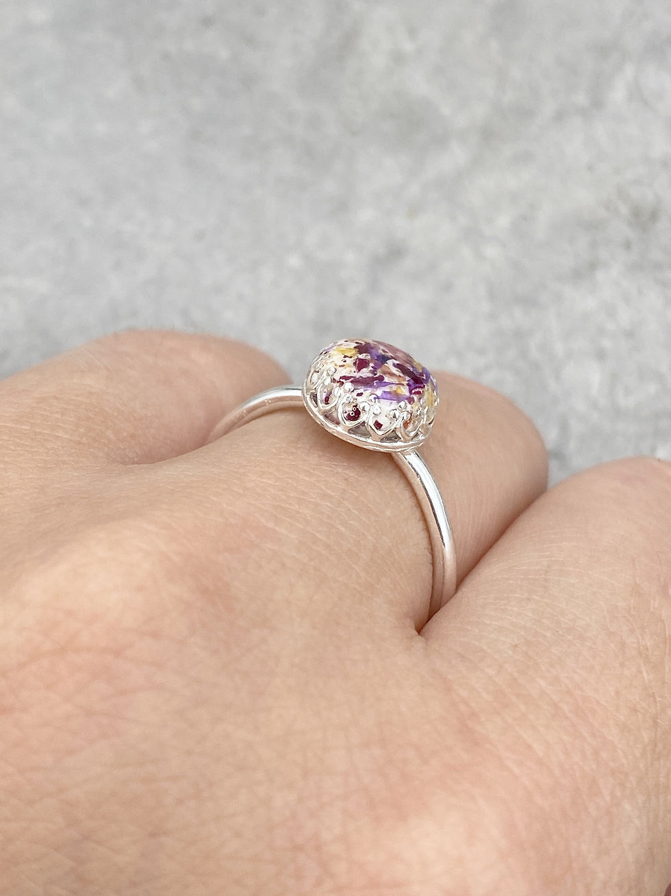 Dainty Crown Circle Ring (Plain Band)