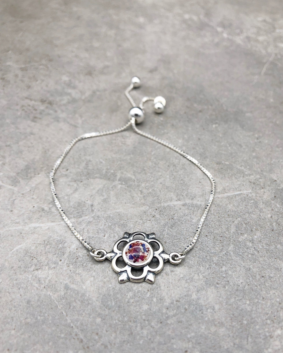 Thumbnail: Flower Bezel Link Bracelet
