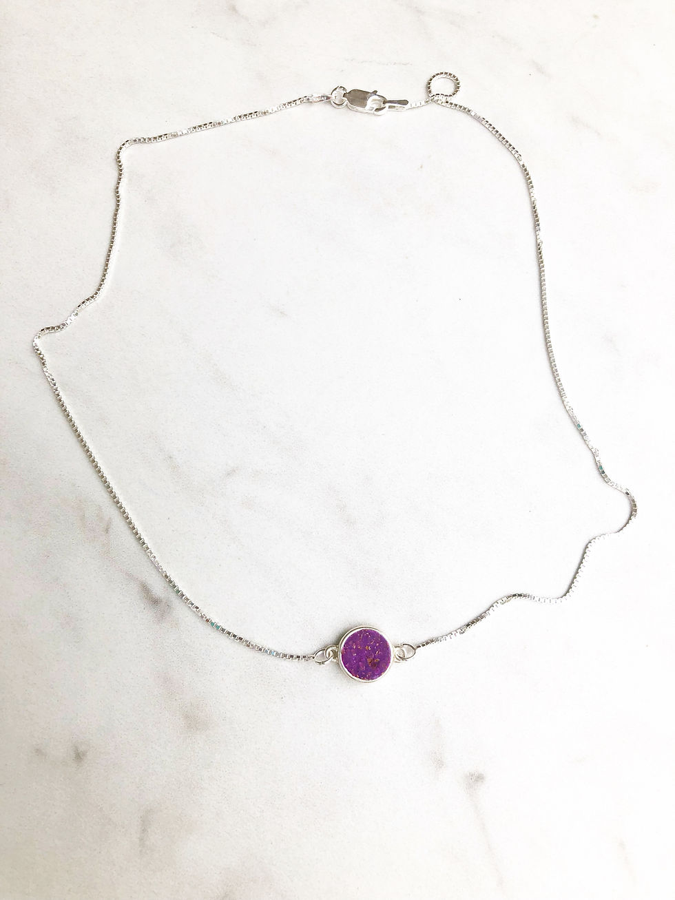 Thumbnail: Flower Memorial Circle Link Necklace