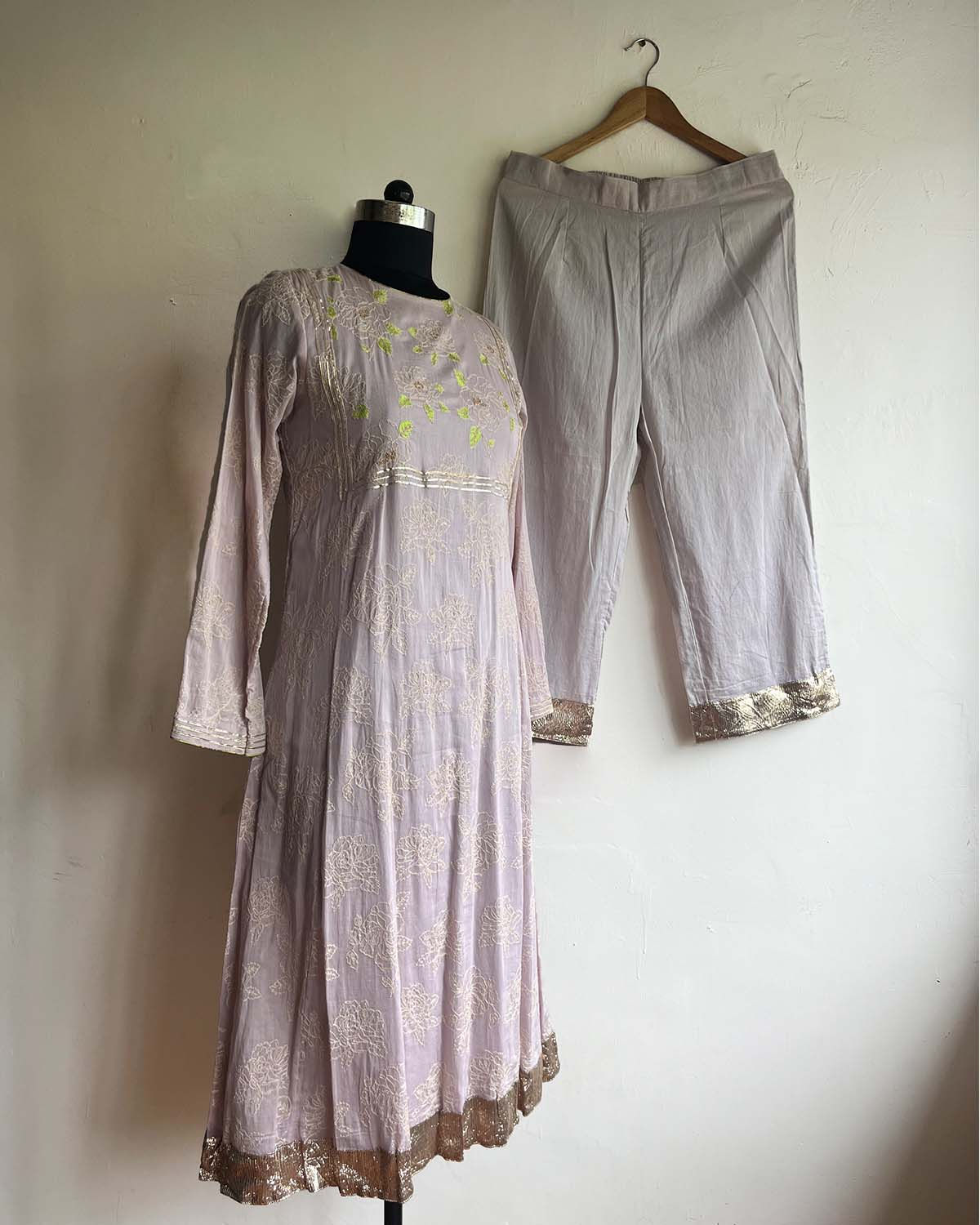 Blush Bloom Embroidered Kurta Set