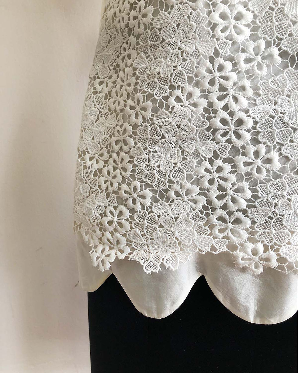 Thumbnail: Ivory Scallop Lace Halter Top