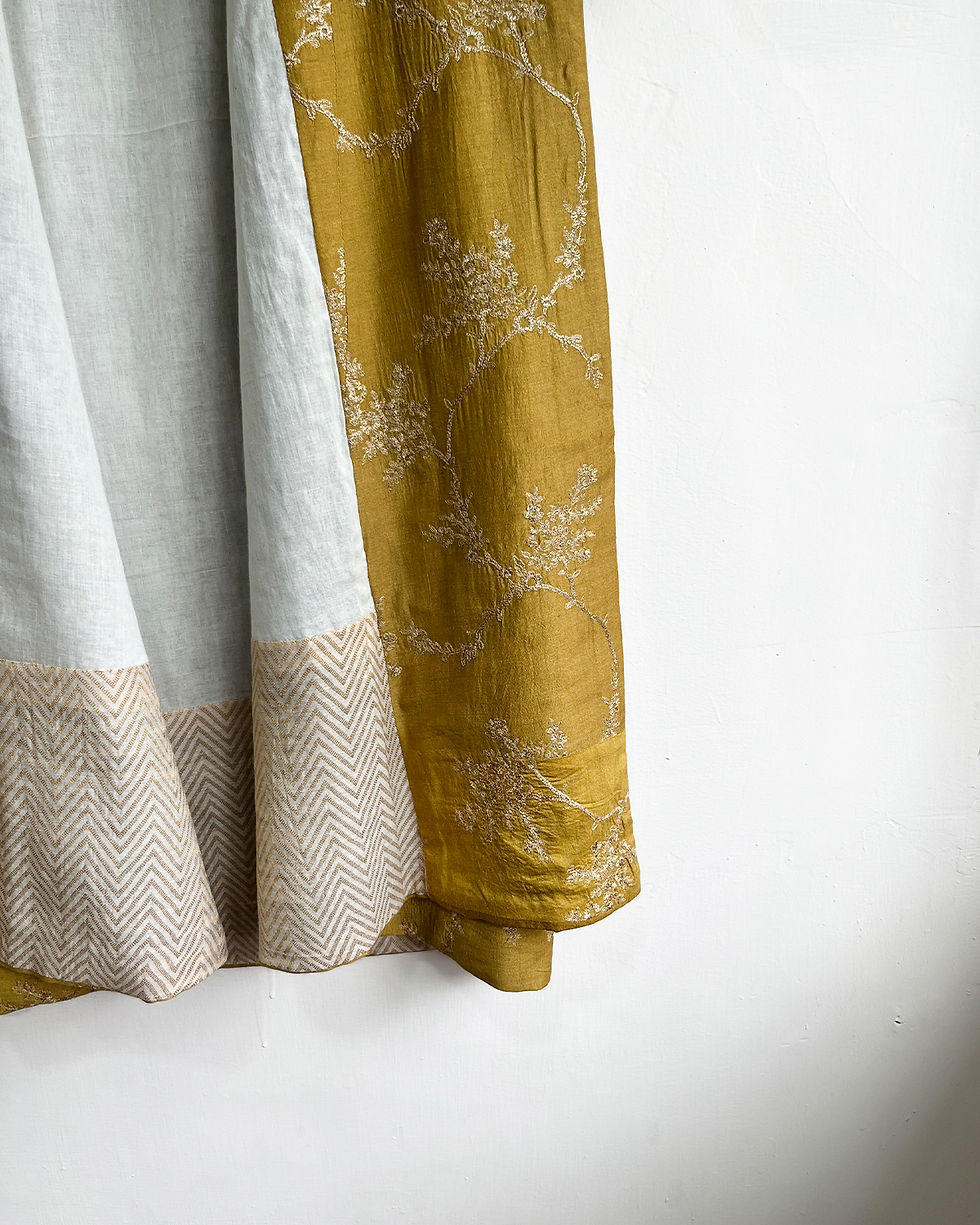 Thumbnail: Mustard Brocade 3-Piece Jacket Set