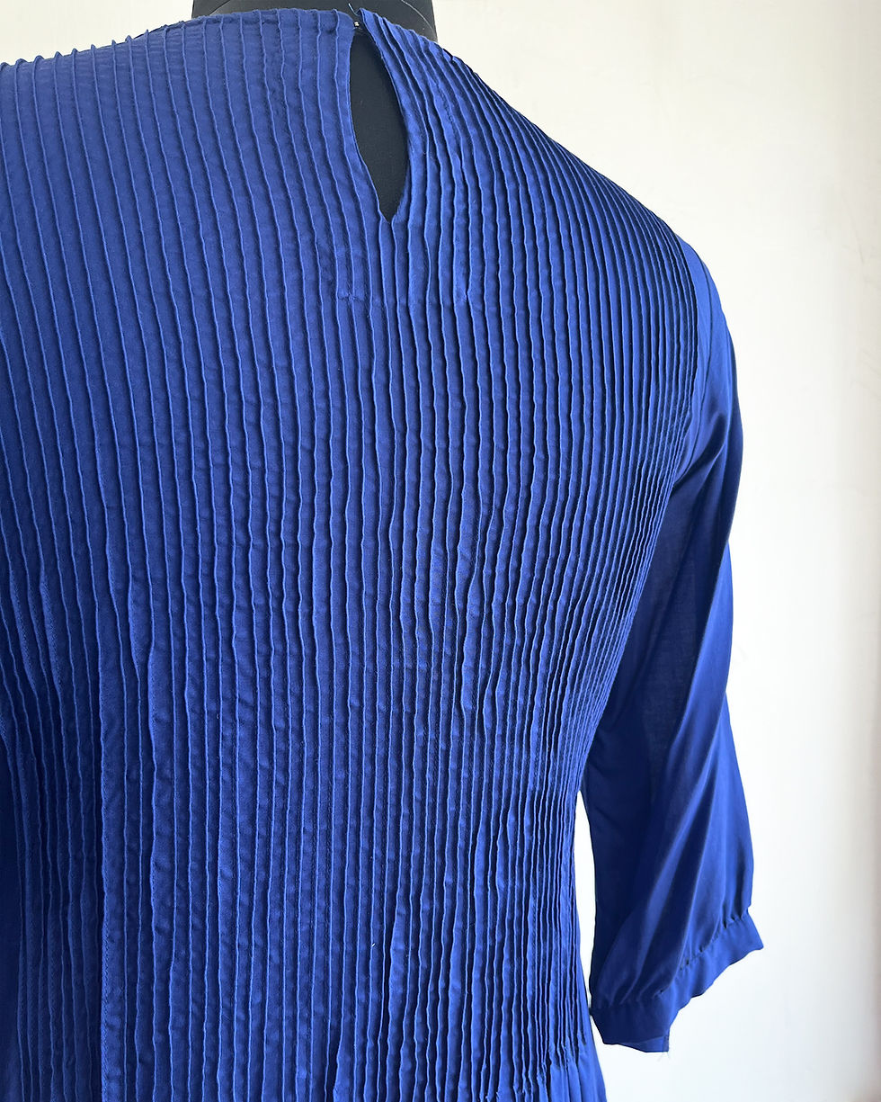 Thumbnail: Midnight Blue pintuck Dress