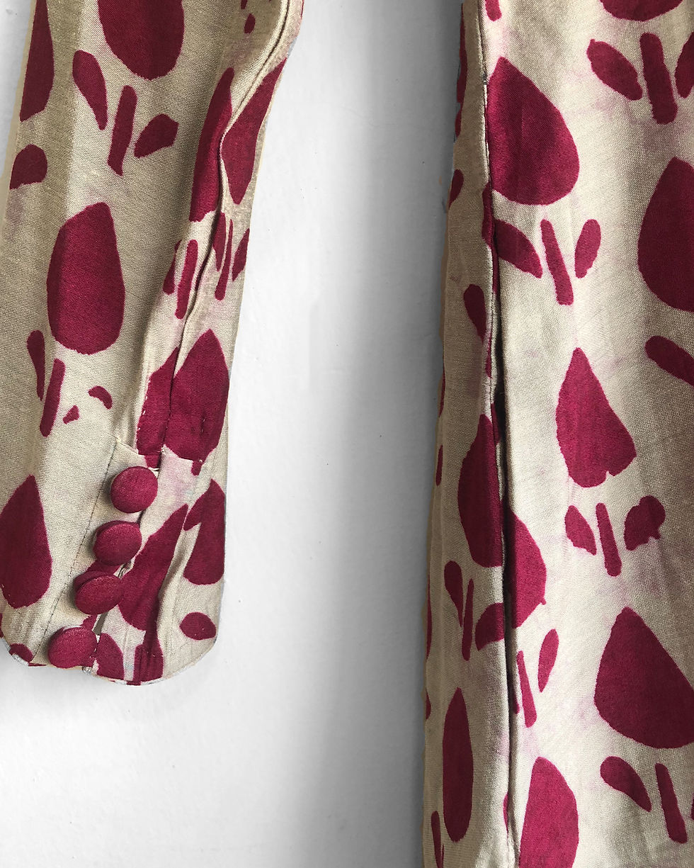 Thumbnail: Maroon on Natural Beige Cotton Kurta