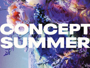 Concept Summer floral arrangement with premium roses and limonium on concrete base, showcasing high-end summer flower design for florists and event decorators. Bold lighting highlights texture and color contrast, perfect for artistic floral campaigns and seasonal catalog covers.