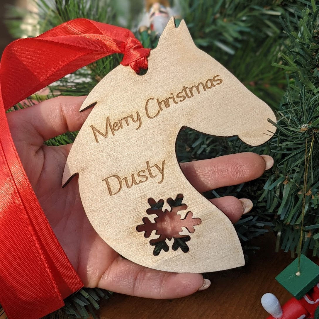 Christmas Tree Decoration with a name beloved horse