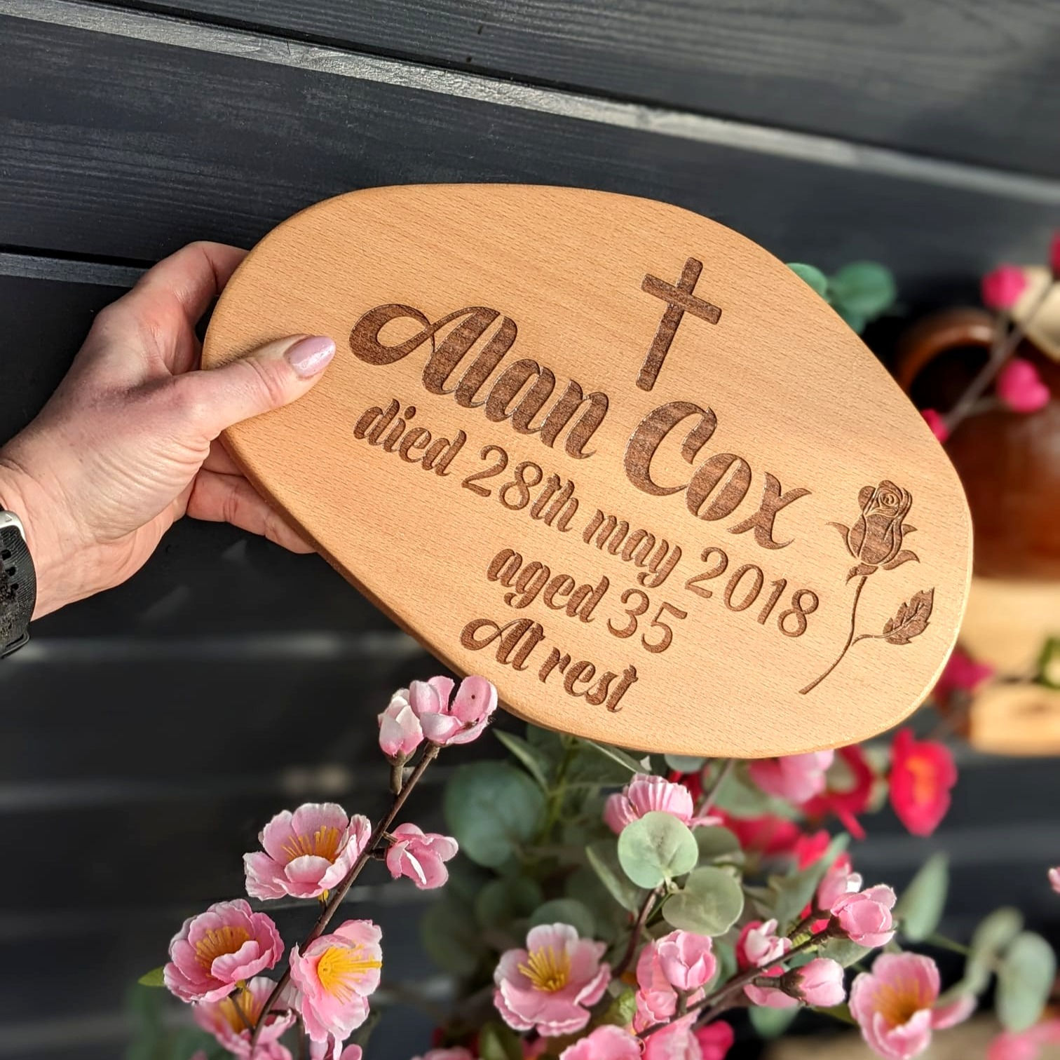 Custom Wooden Memorial Plaque