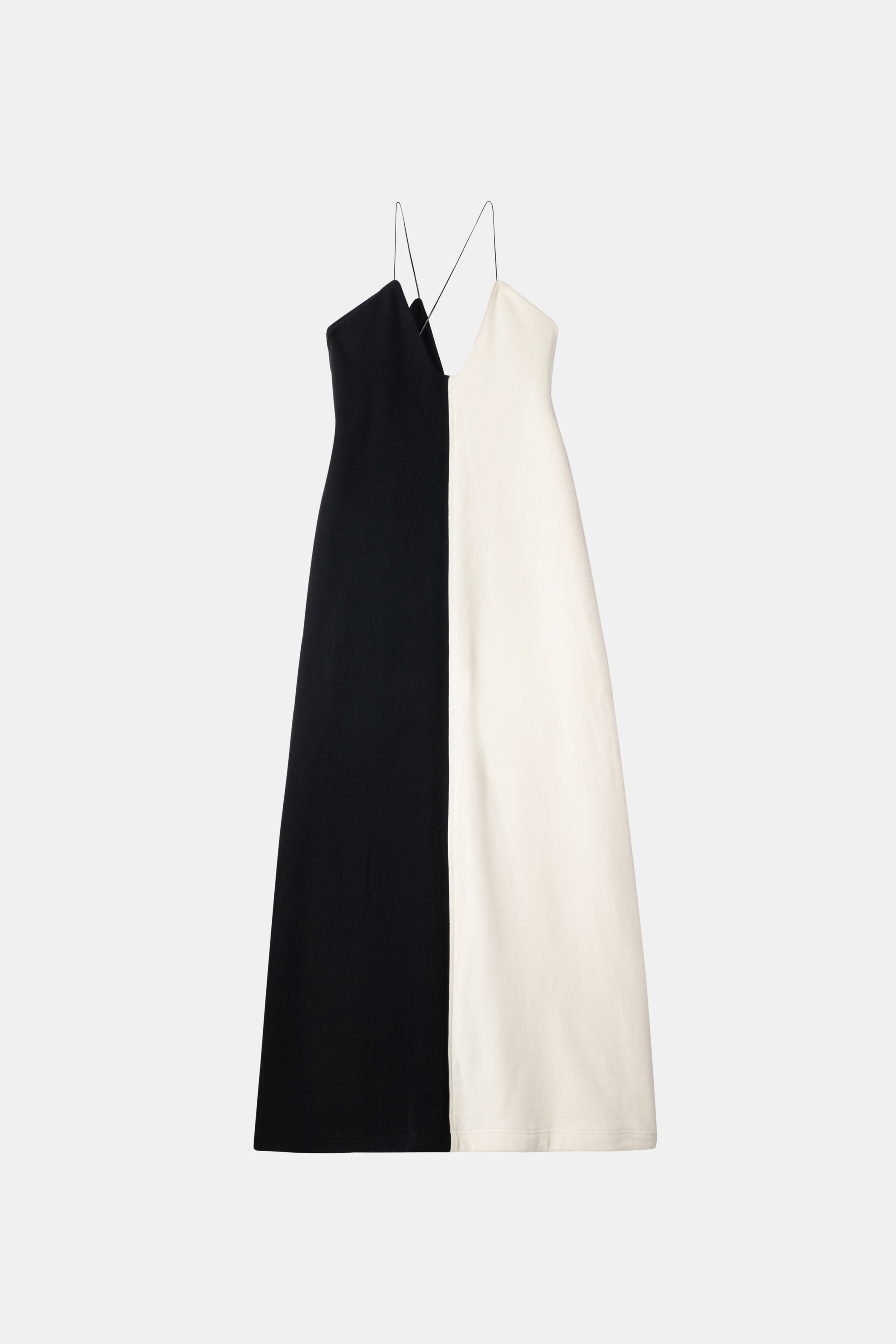 Black & White French Terry Strap Dress