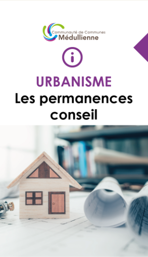 Permanences conseil d'urbanisme Le Porge les 18 novembre et 16 décembre 2025, sur rendez-vous au 05 56 58 65 20.