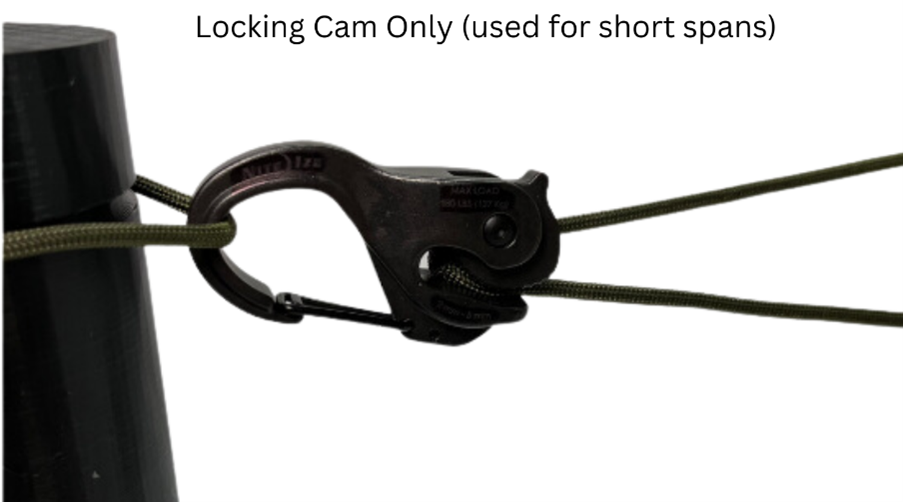 Locking Cam designed specifically for short spans in the Moving Target Setup, ensuring stability and tension.